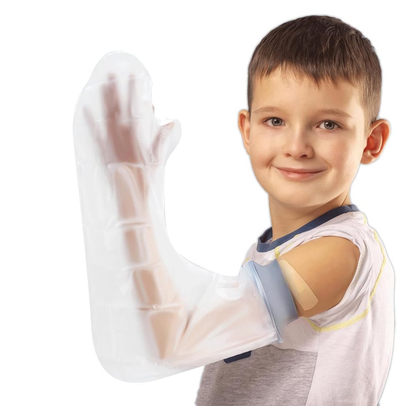 Divvsck Waterproof Full Arm Cast Covers for Shower Kids - Available in 3 Sizes|Reusable Child Long Arm Cast Sleeve Bag Covers- Watertight Protection for Wounded Elbow Wrist Hand Finger Forearm (Size:L) - Image 1